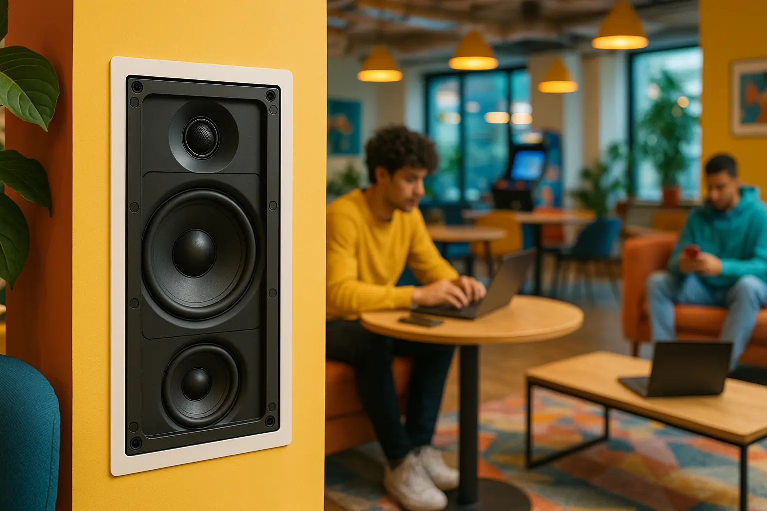 Monitor Audio Caixa Acústica Trimless W150 LCR de Embutir em Gesso Arandela para Home Theater