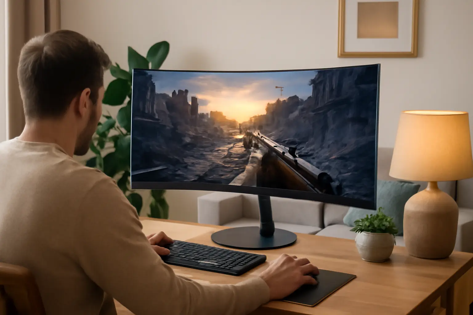 Gawfolk Monitor De Jogos Curvo Ultrawide De 34 Polegadas - Desempenho Imersivo e Alta Qualidade Visual