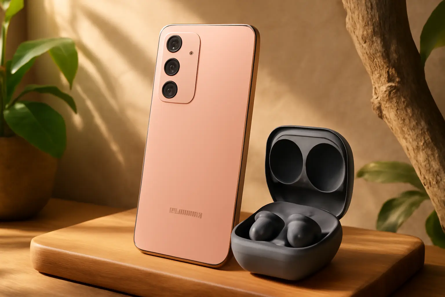Samsung A56 5G (128GB) - Rosa + Galaxy Buds FE - Grafite: Conectividade e Som Premium