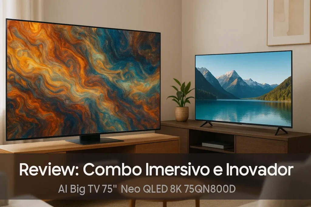 AI Big TV 75" Neo QLED 8K 75QN800D + AI TV 55" 4K 55QNX1: Combo Imersivo e Inovador