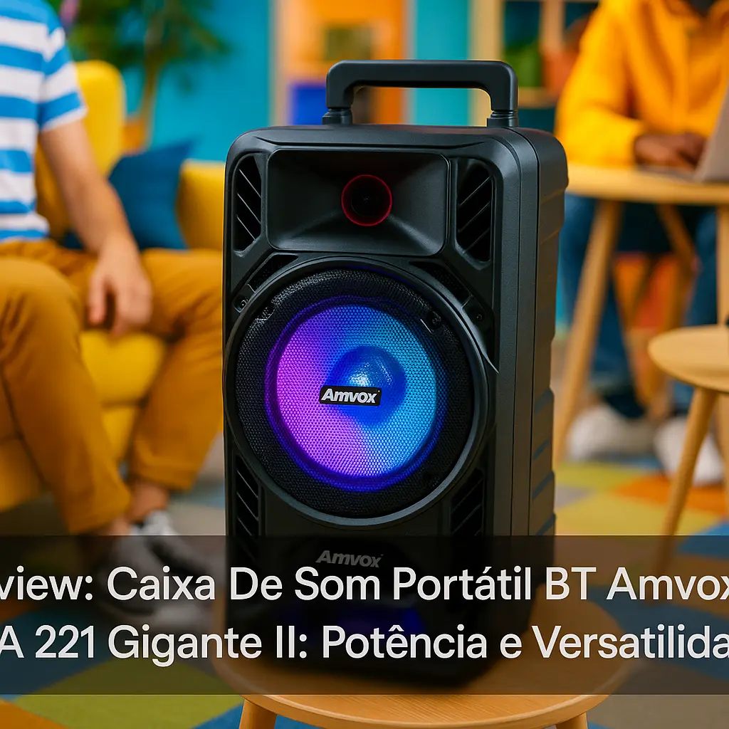 Caixa De Som Portátil BT Amvox ACA 221 Gigante II: Potência e Versatilidade