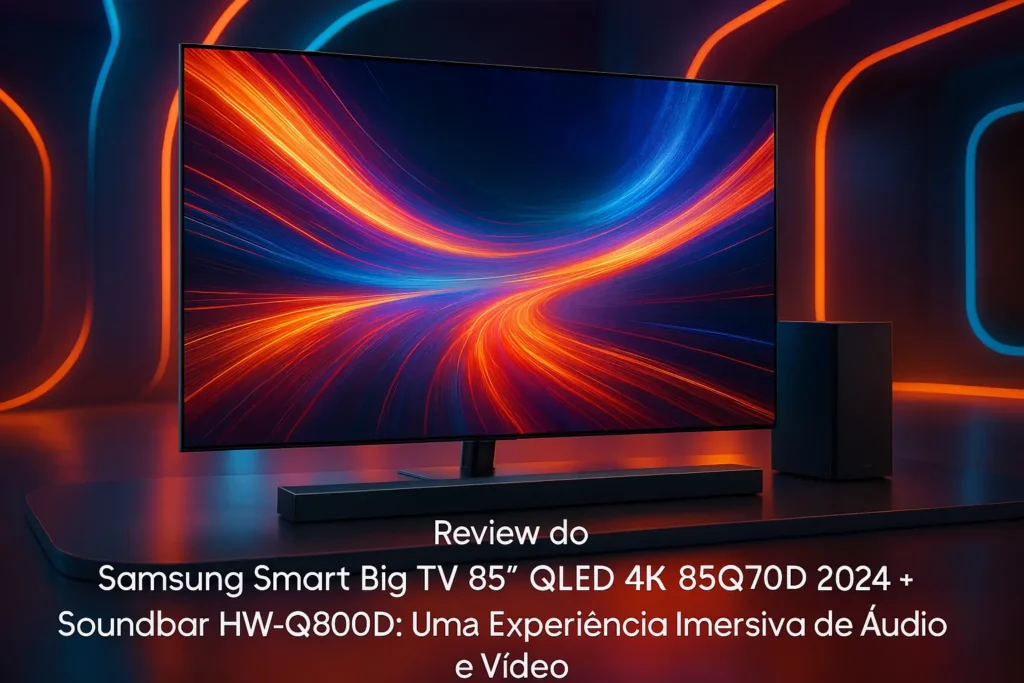 Samsung Smart Big TV 85" QLED 4K 85Q70D 2024 + Soundbar HW-Q800D: Uma Experiência Imersiva de Áudio e Vídeo