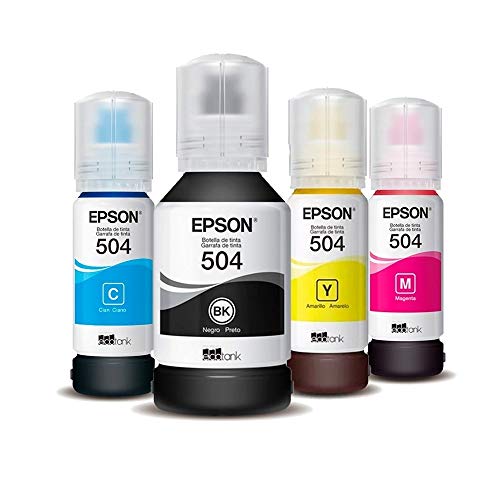 Kit 4 Refil Tinta T504 Epson L4150 L4160 L6161 L6191 L6171
