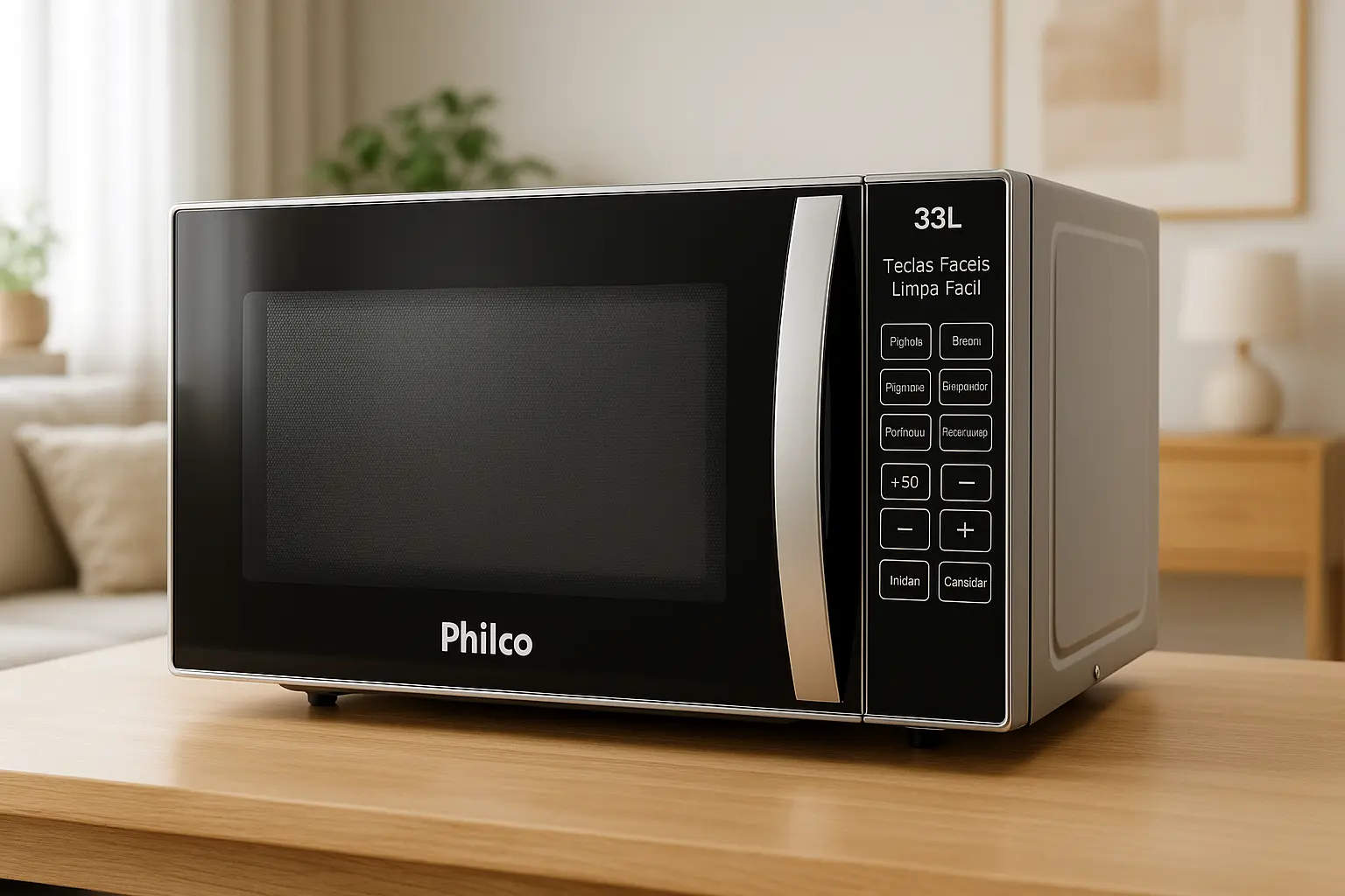 Micro-ondas 33L Philco Teclas Fáceis Limpa Fácil