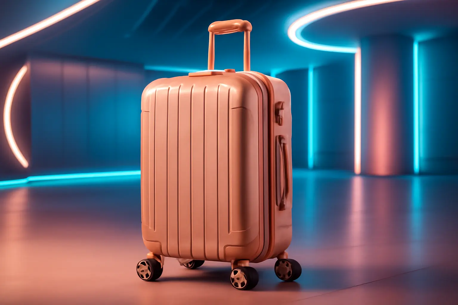 Mala de Viagem Média 23kg Despachada Expansiva Rígida com Rodas Duplas 360º e Cadeado TSA Gladiador C1M Rose Gold