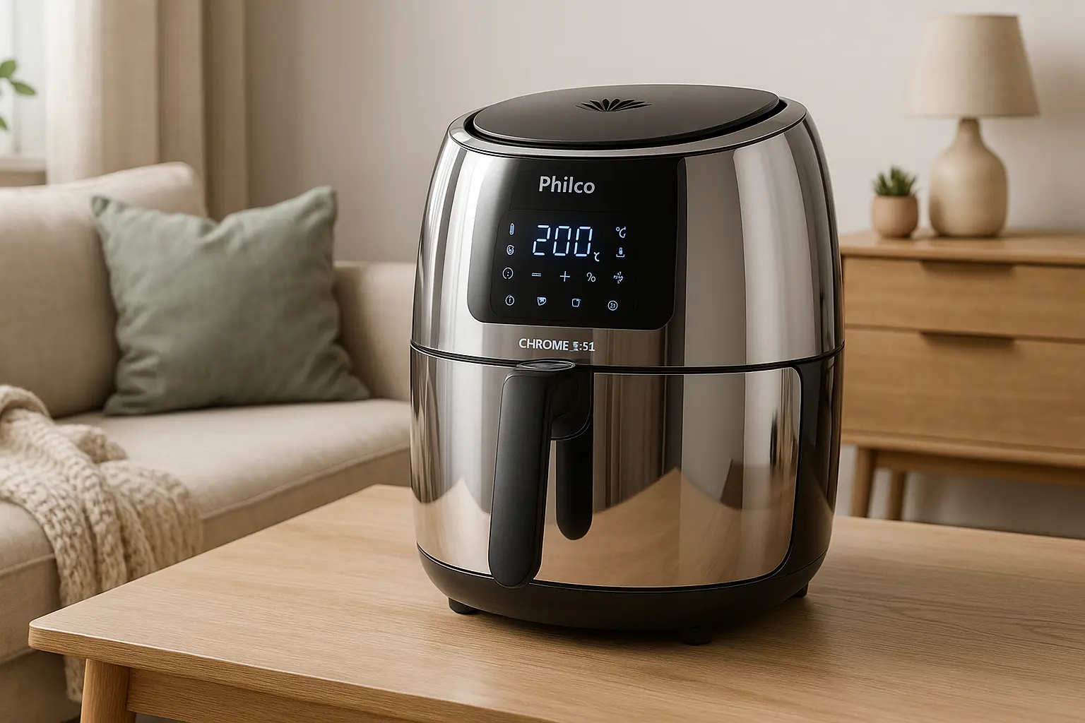 Philco Chrome 5,5L: Air Fryer com Potência e Estilo