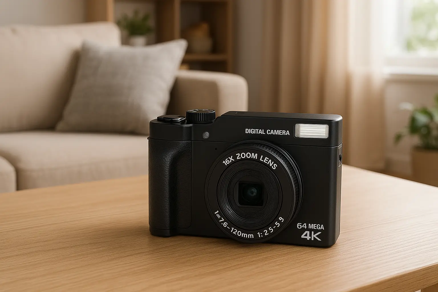 WGM Câmera Digital 64MP 4K com Zoom 16X: Compacta e Poderosa
