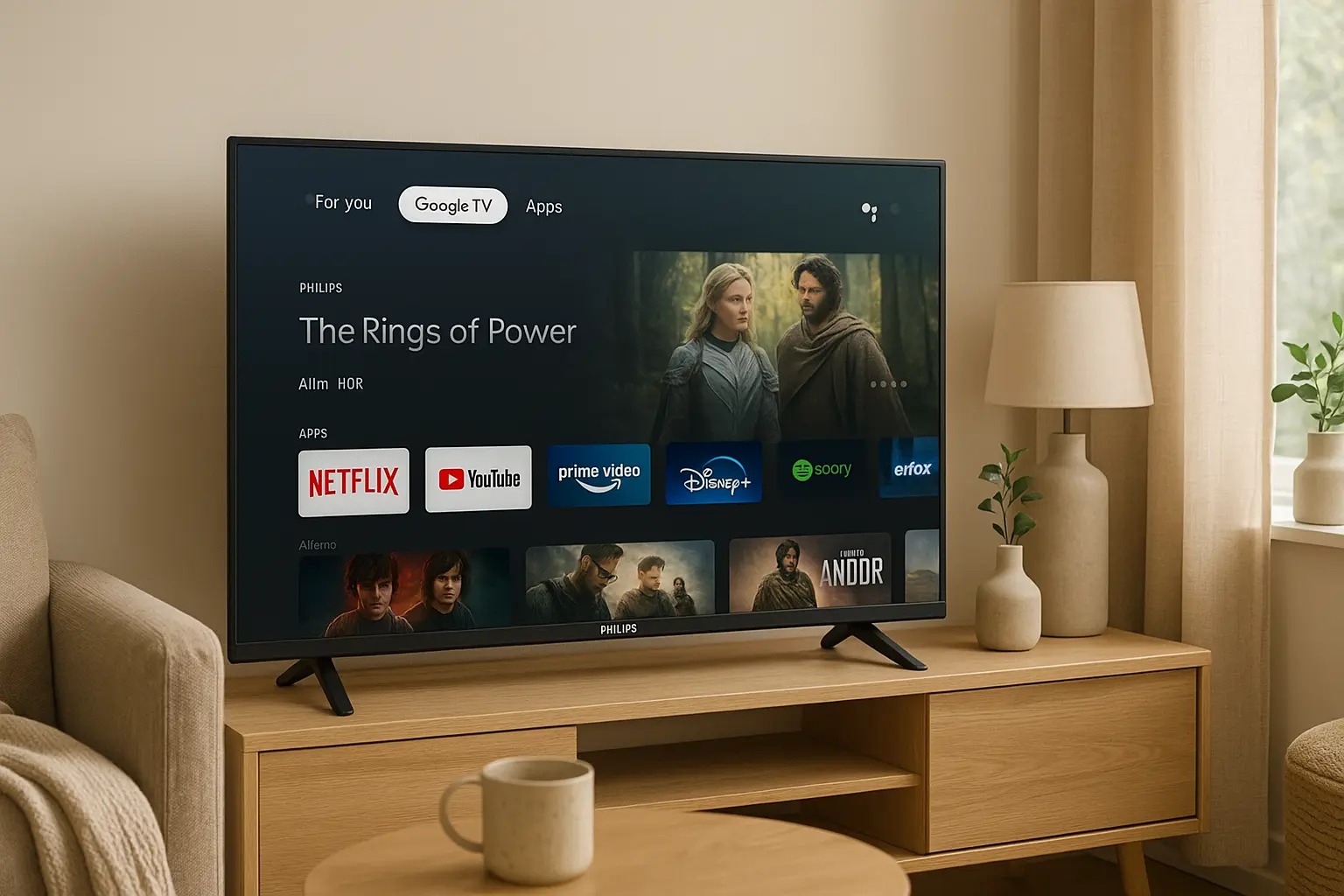 Smart TV Philips 32" HD Google TV com HDR e Comando de Voz
