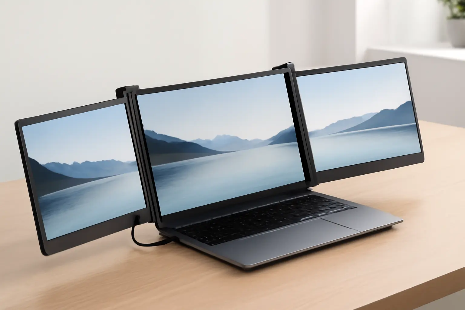 Extensor de Tela de Laptop 14" IPS FHD 1080P - Monitor Portátil com Tela Tripla