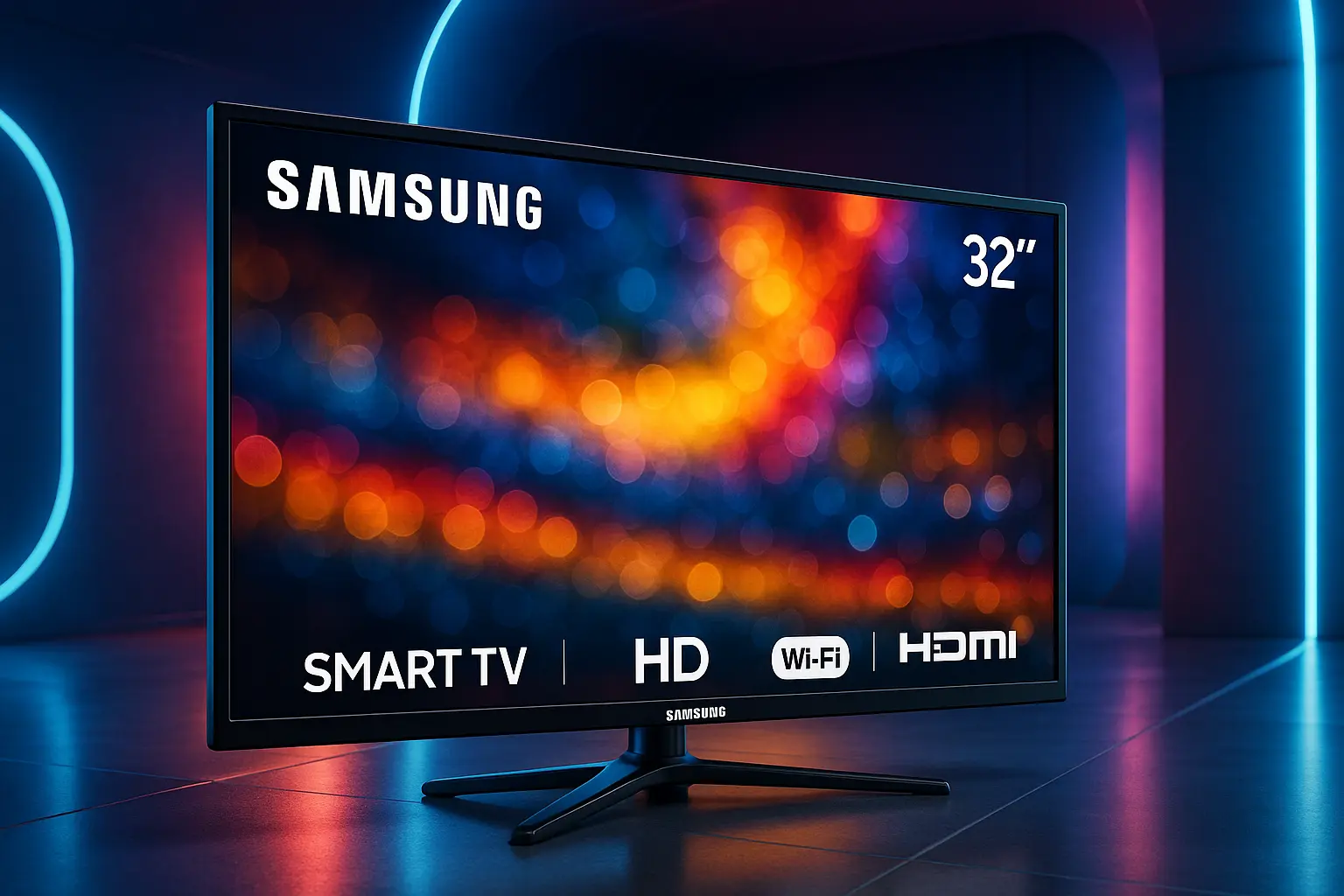 Samsung Smart TV LED 32" HD LS32BETBL com Wi-Fi e HDMI