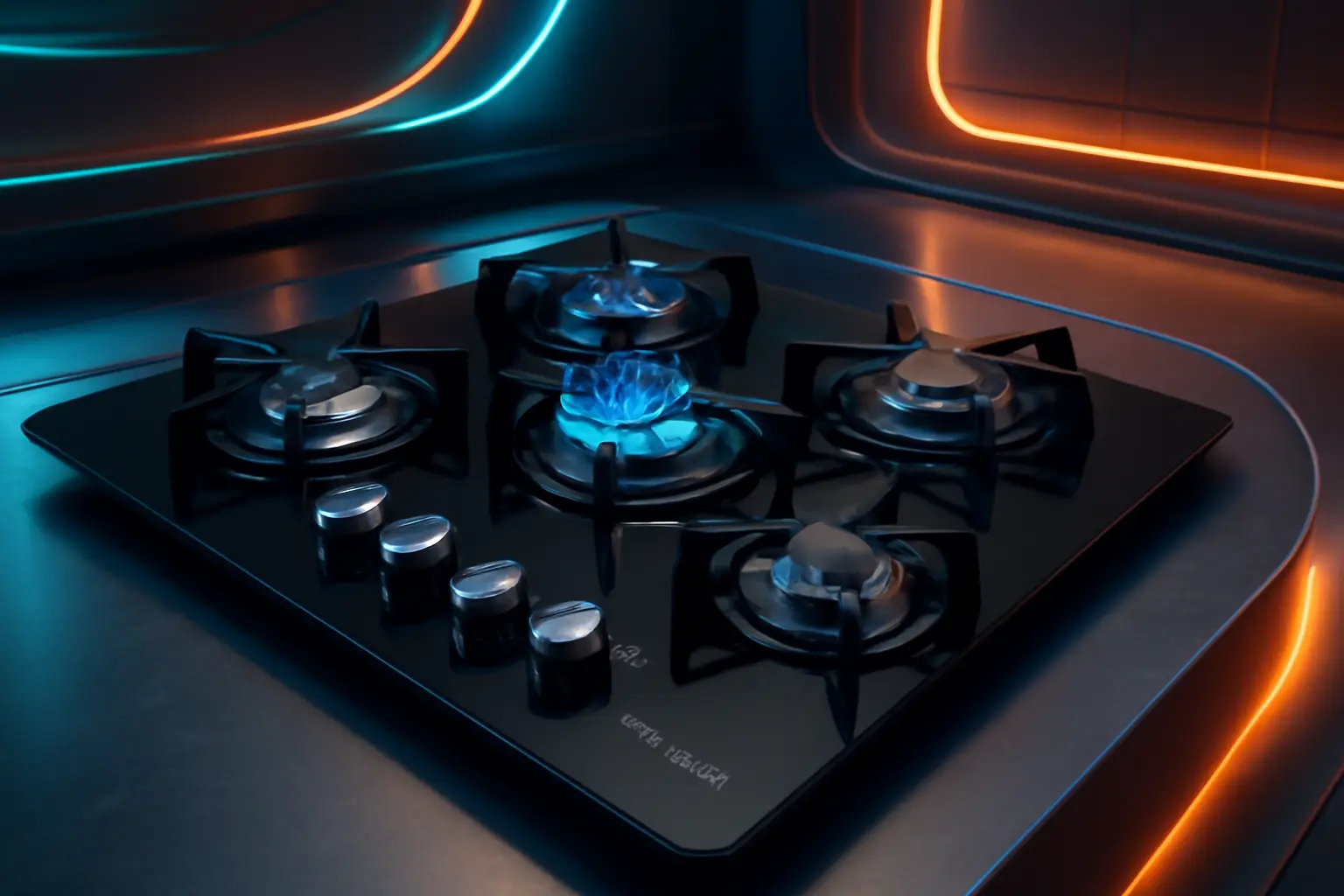 Fischer Cooktop à Gás 5 Bocas Fit Line Mesa Vidro Preto Bivolt - 26343-57174