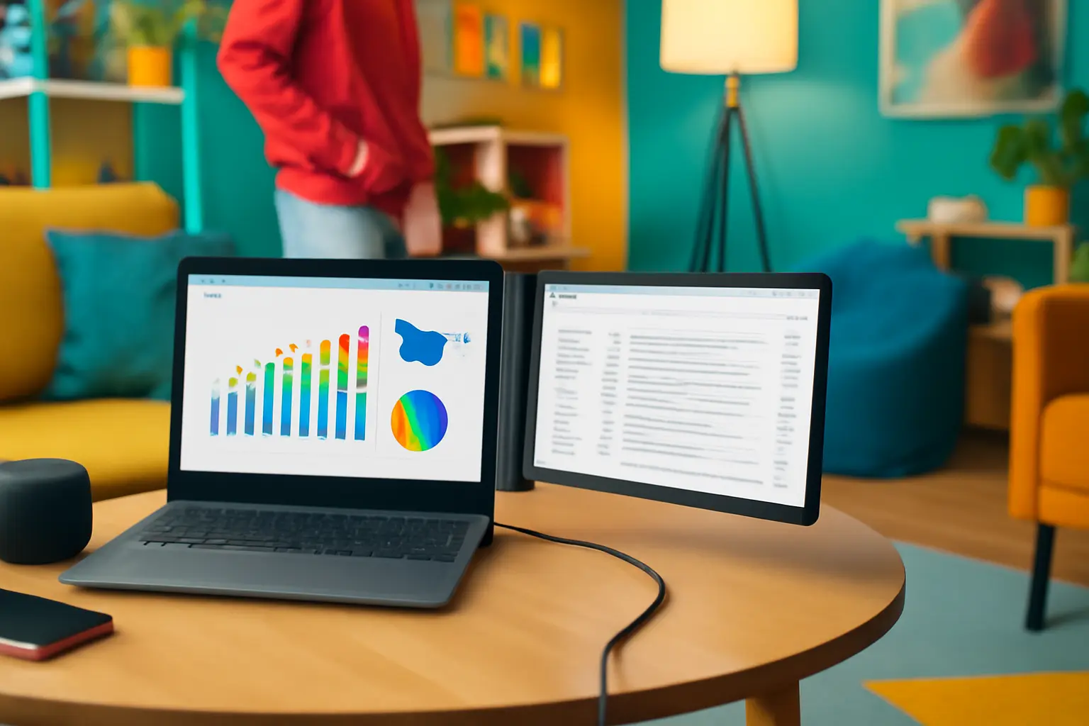 Extensor de Tela para Laptop 11,6” – Monitor Portátil Giratório para Multitarefas