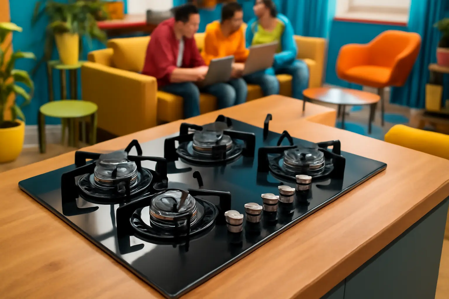 Fischer Cooktop Gás 5 Bocas TC Infinity Mesa Vidro Preto Bivolt