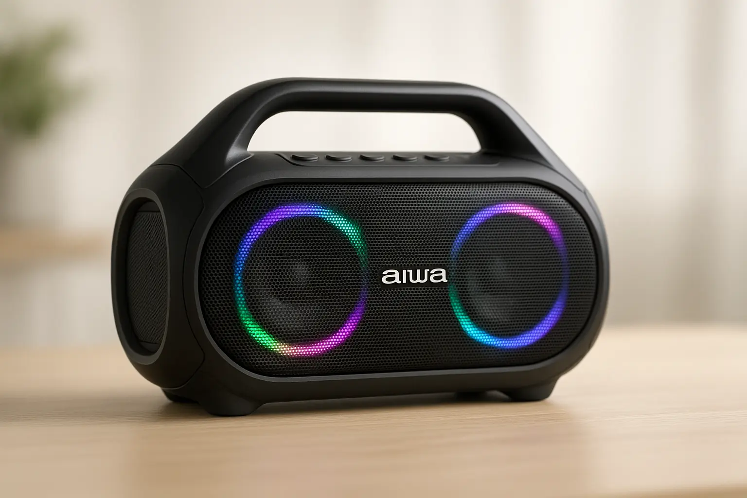 Caixa de Som Boombox AIWA Bluetooth IPX5 com Luzes: Som, Estilo e Versatilidade