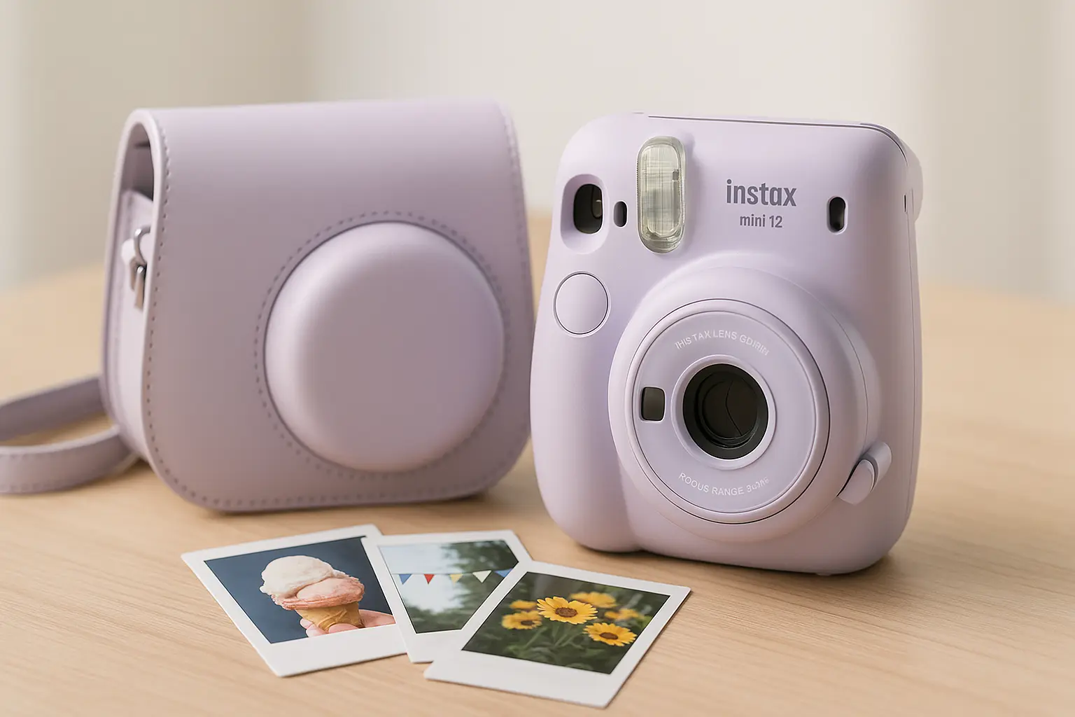 Kit Câmera Instax Mini 12 com bolsa e fotos: diversão instantânea