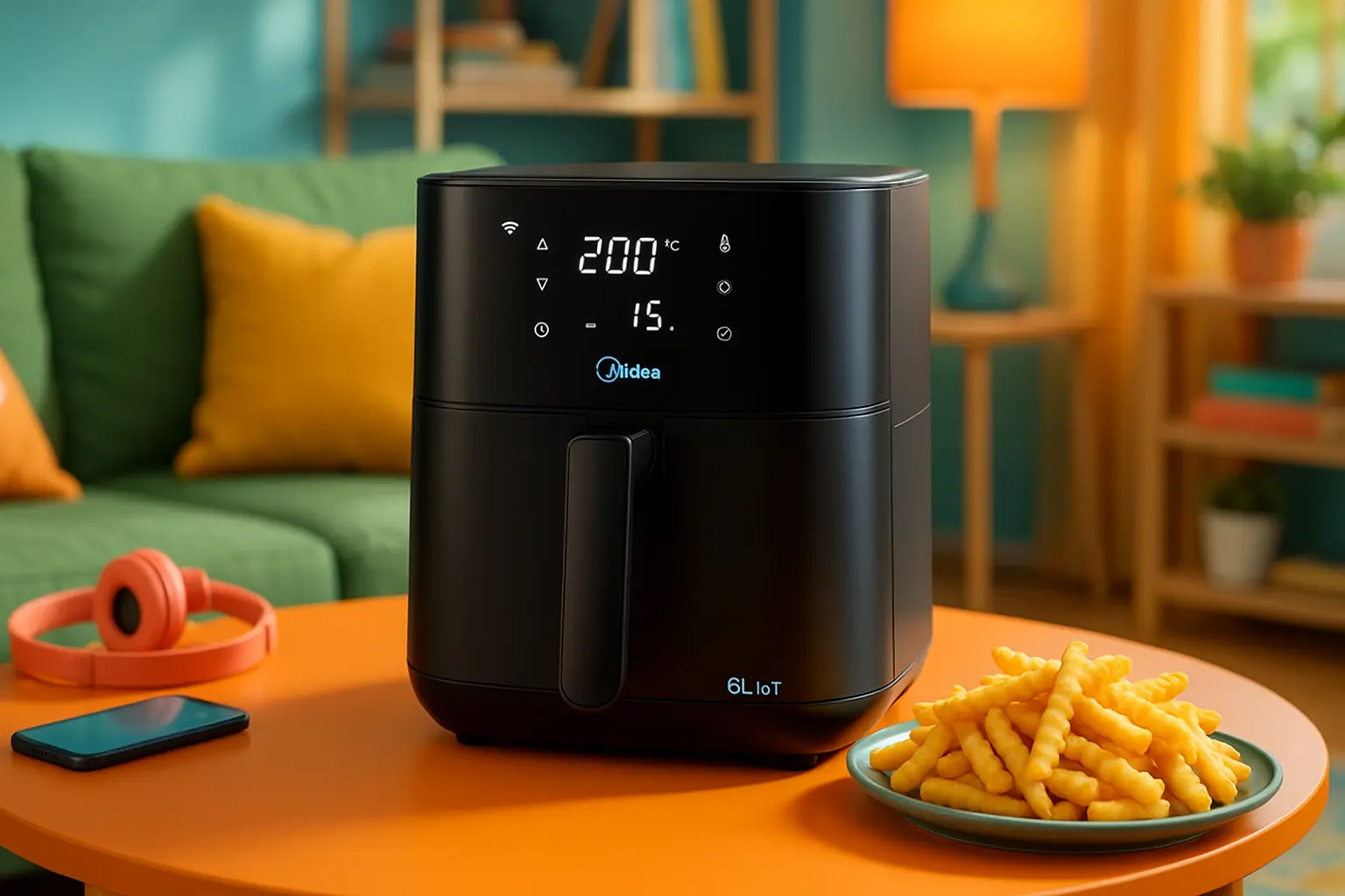 Midea Air Fryer 6L com IOT e Tela LED: praticidade crocante