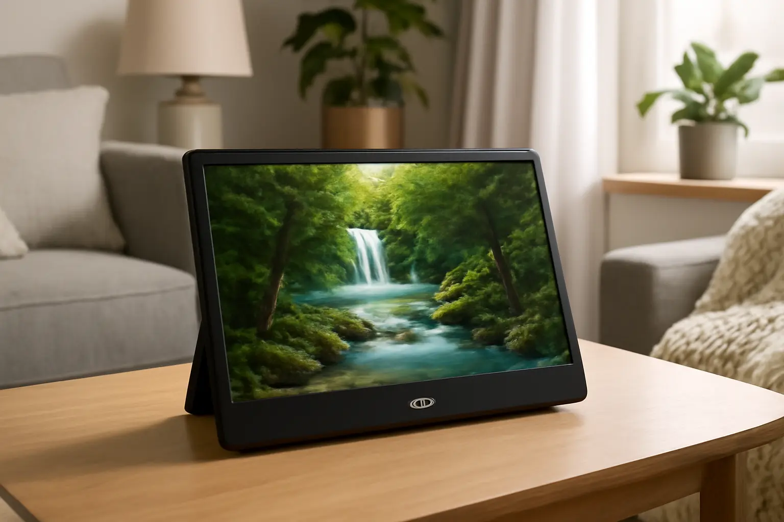 TV Digital Monitor Portátil LED HD 15,4" Portabilidade Multifuncional para Filmes, Jogos e Viagens