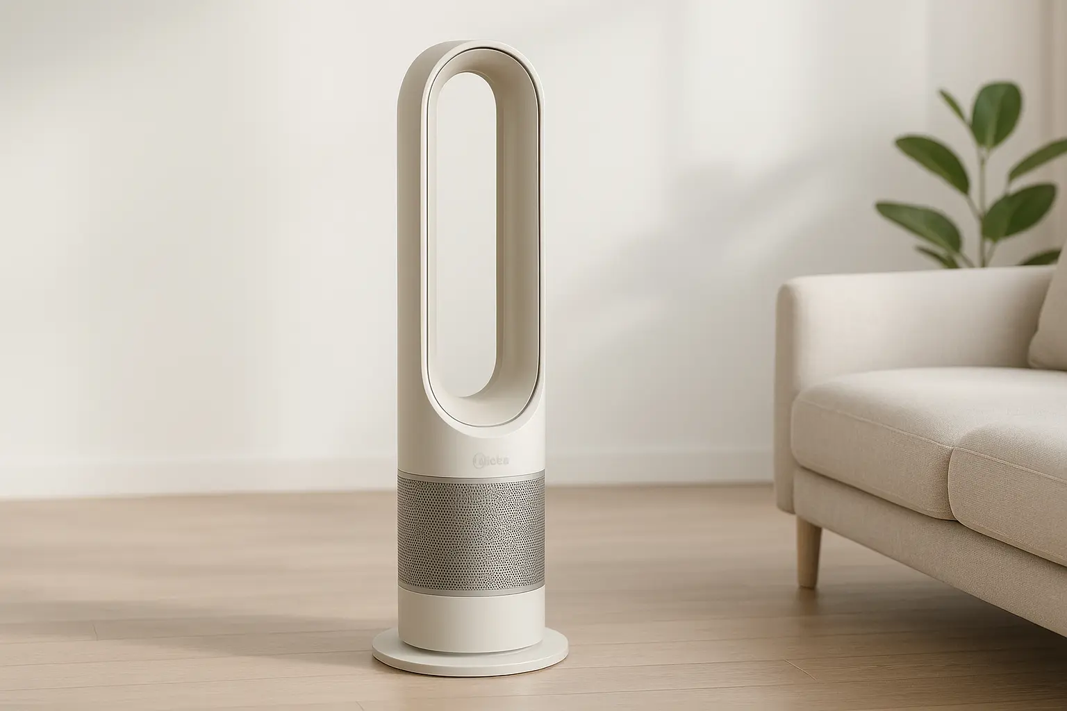 Midea Ventilador de Torre Smart Air Bladeless: Ventilação e Purificação Inteligente