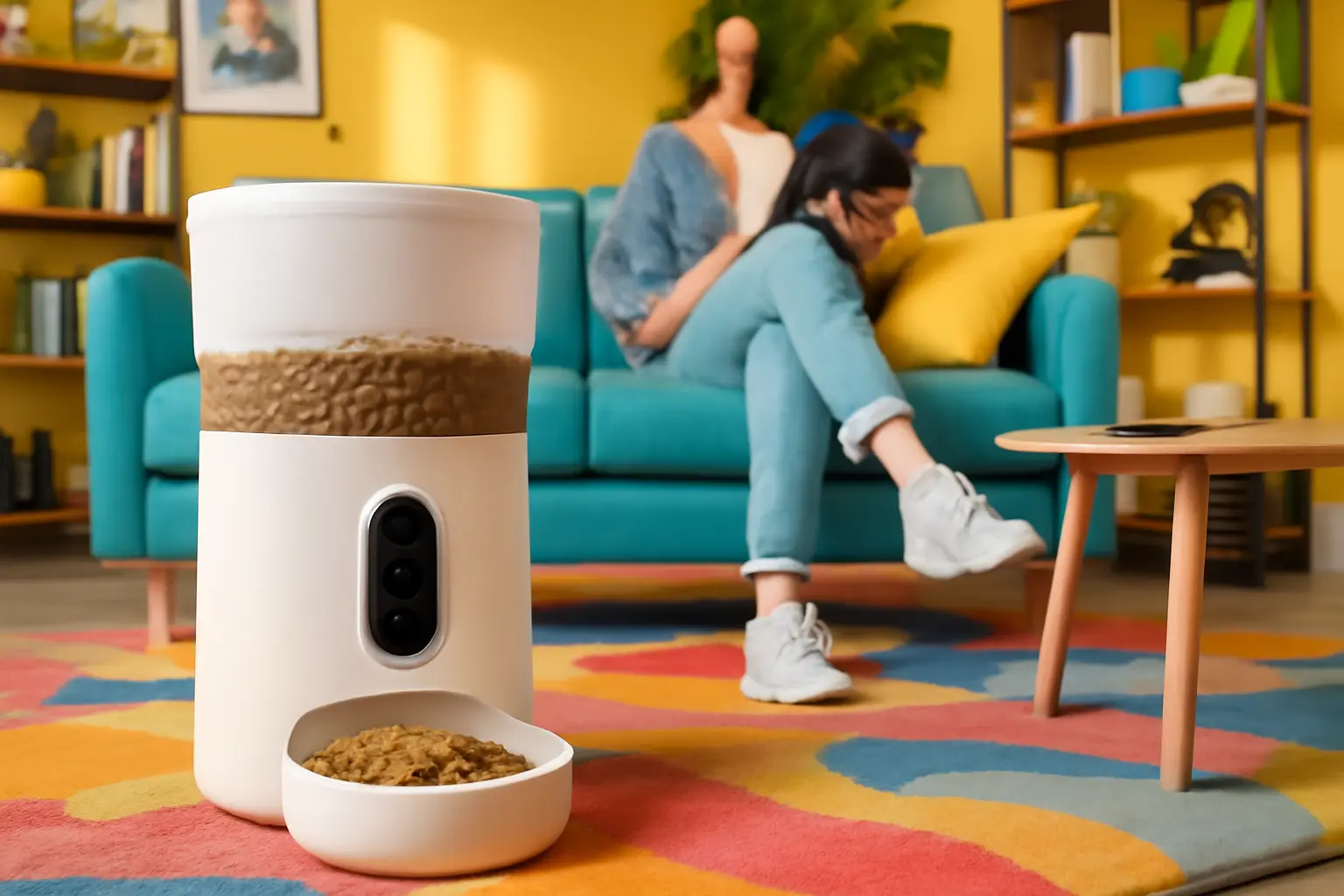 Alimentador Pet Gato Cão Automático WiFi Câmera Smart Dispensador de Ração (4L)