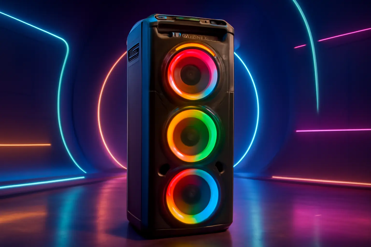Torre de Som AIWA T2W-02 2300W: Potência e Estilo para Sua Festa