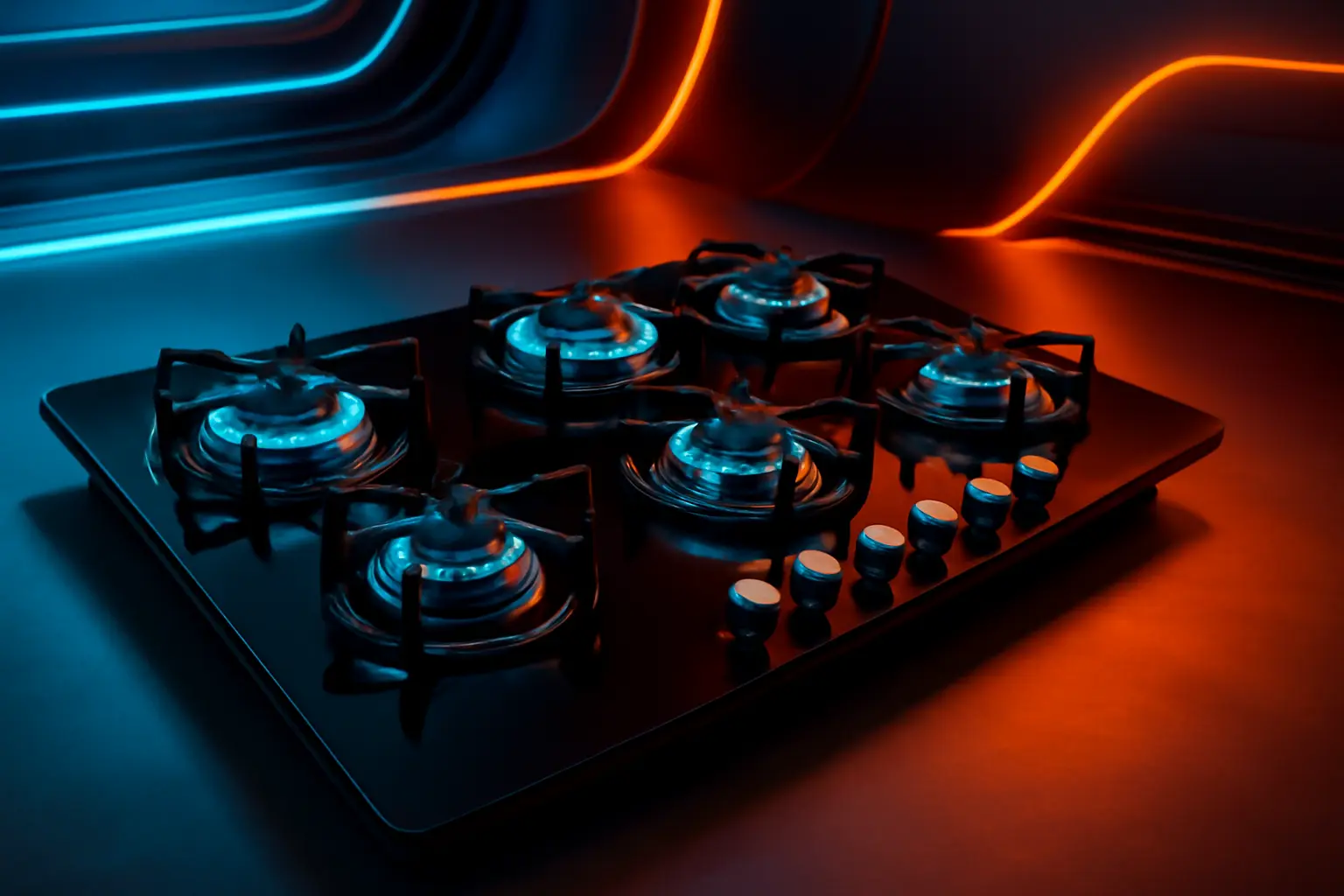 Fischer Cooktop à Gás 5 Bocas Mesa Vidro Preta Bivolt 1642-6985: Potência e Estilo para Sua Cozinha