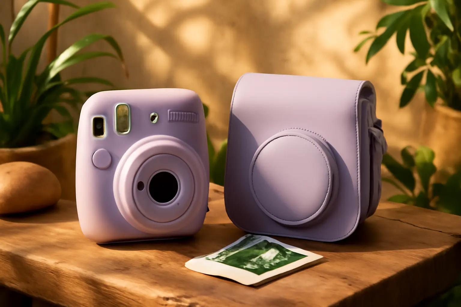 Kit Câmera Instax Mini 12 Lilás Candy com Fotos e Bolsa
