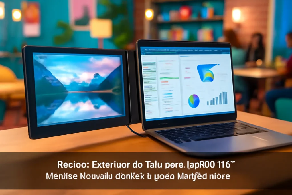 Extensor de Tela para Laptop 11,6” – Monitor Portátil Giratório para Multitarefas
