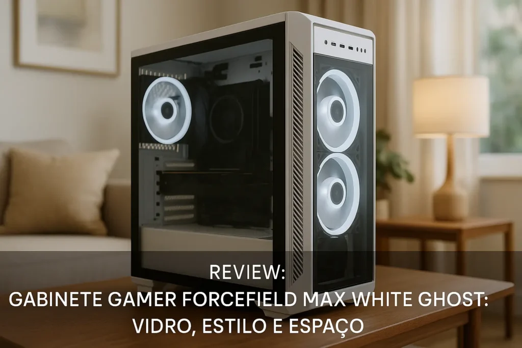 Gabinete Gamer Forcefield Max White Ghost: Vidro, Estilo e Espaço