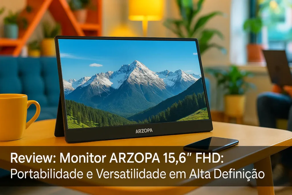Monitor ARZOPA 15,6" FHD: Portabilidade e Versatilidade em Alta Definição