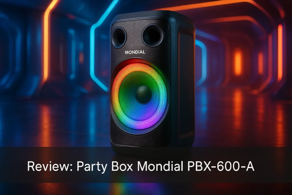 Party Box Mondial PBX-600-A: Potência e Show de Luzes em Uma Só Caixa