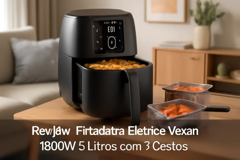 Fritadeira Elétrica Vexon 1800W 5 Litros com 3 Cestos: Potência e Praticidade para Sua Cozinha