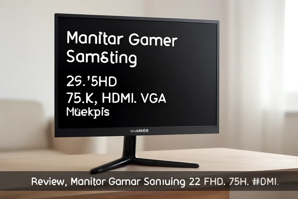 Monitor Gamer Samsung 22" FHD,75Hz, HDMI, VGA, Freesync