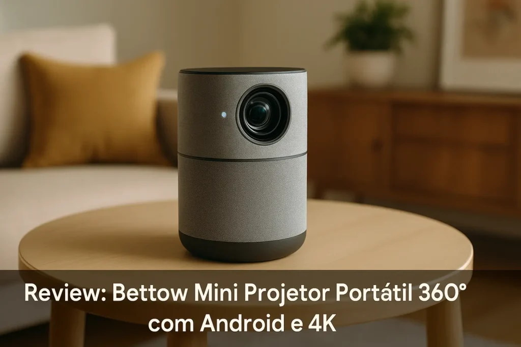 Bettdow Mini Projetor Portátil 360° com Android e 4K