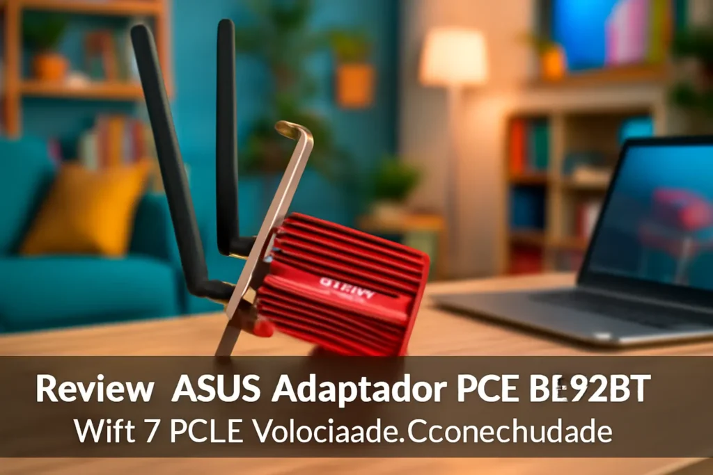 ASUS Adaptador PCE-BE92BT WiFi 7 PCI-E: Velocidade e Conectividade