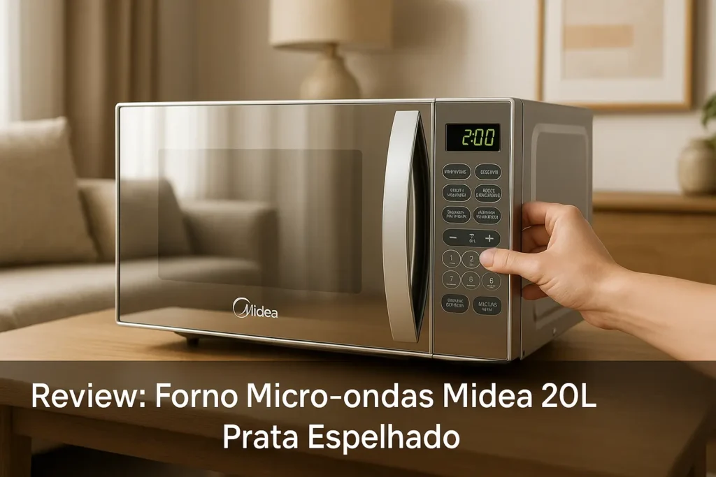 Forno Micro-ondas Midea 20L Prata Espelhado: Compacto, Bonito e Inteligente
