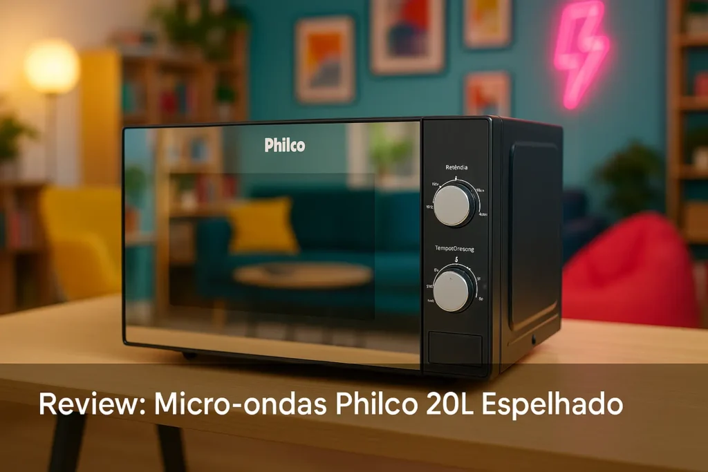 Micro-ondas Philco 20L Espelhado: Compacto, Rápido e Bonito