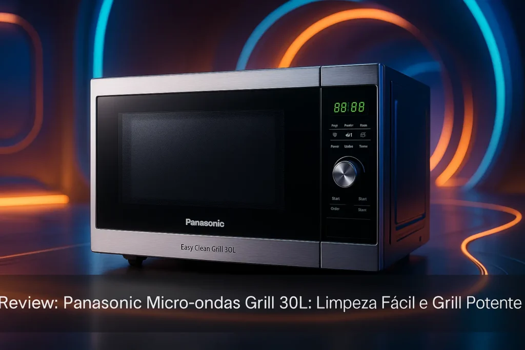 Panasonic Micro-ondas Grill 30L: Limpeza Fácil e Grill Potente