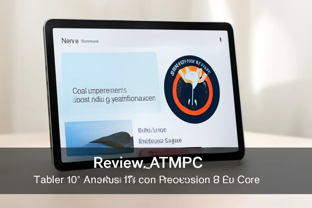 ATMPC Tablet 10" Android 14 com Processador Octa Core