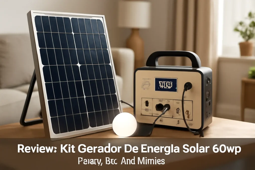 Kit Gerador De Energia Solar 60wp - Gera Até 160wh/dia: Ideal para Locais Remotos