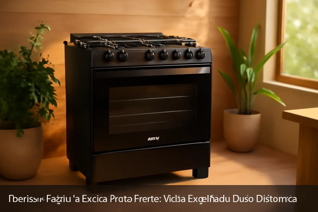 Fogão 5 Bocas Preto Frente Vidro Espelhado Dako Diplomata