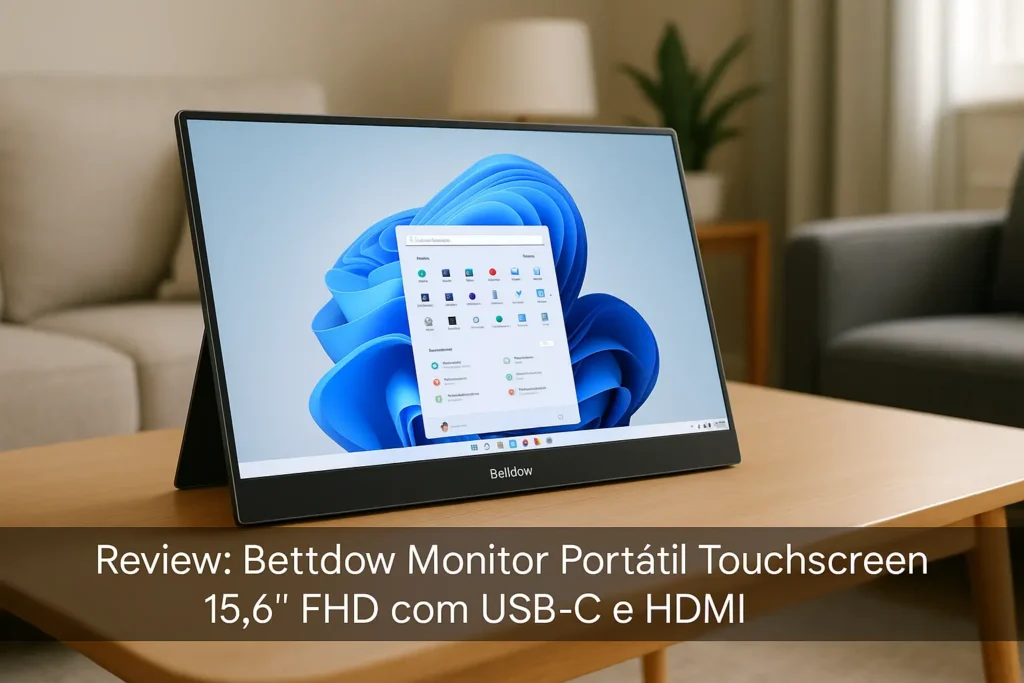 Bettdow Monitor Portátil Touchscreen 15,6" FHD com USB-C e HDMI