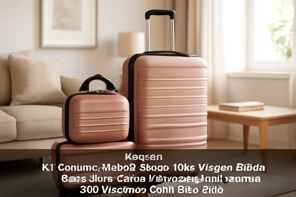 Kit Conjunto Mala de Bordo 10kg Viagem Rígida Rodas 360º Cadeado Segredo mais Frasqueira ABS Gladiador A2MB Rosé Gold: Conforto e Estilo para Sua Viagem
