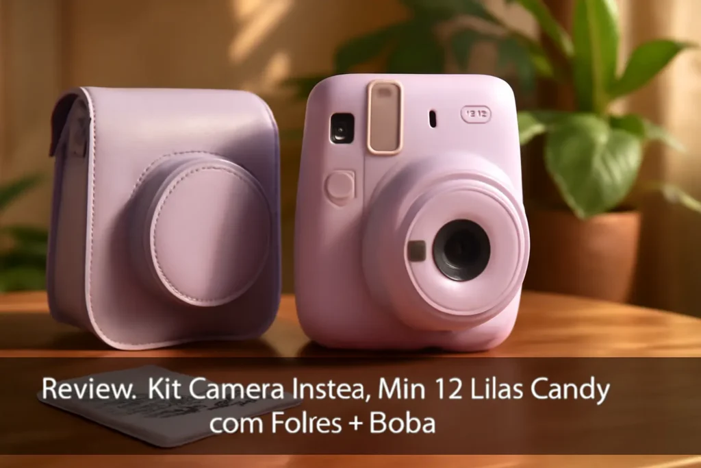 Kit Câmera Instax Mini 12 Lilás Candy com Fotos e Bolsa