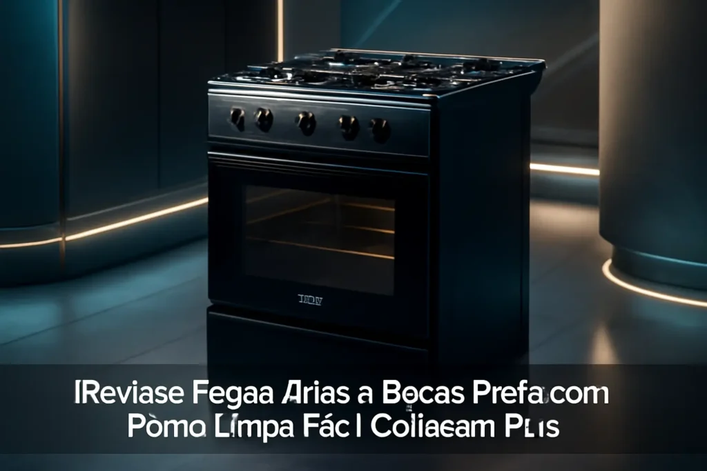 Fogão Atlas 4 Bocas Preto com Forno Limpa Fácil Coliseum Plus
