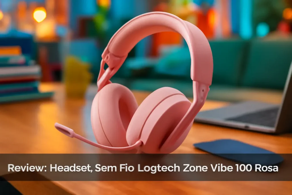 Headset Sem Fio Logitech Zone Vibe 100 Rosa: Conforto e Desempenho em um Só Produto