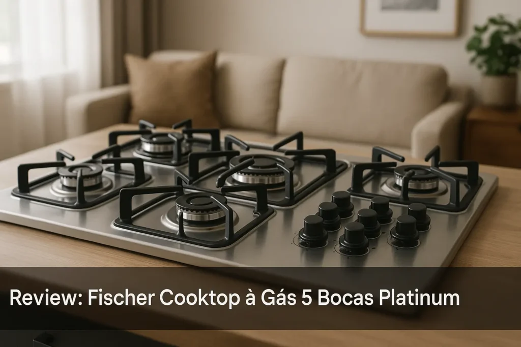 Fischer Cooktop à Gás 5 Bocas Platinium: Potência e Estilo na Cozinha