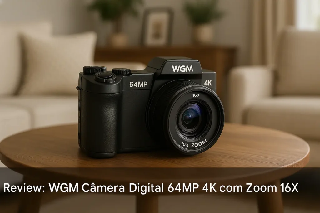 WGM Câmera Digital 64MP 4K com Zoom 16X: Compacta e Poderosa