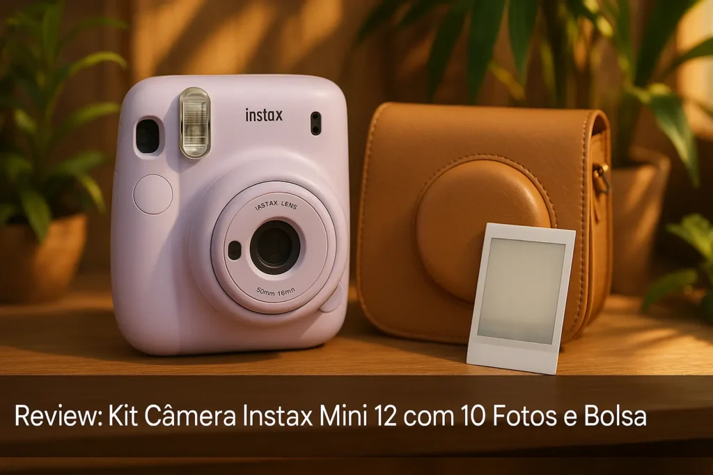 Kit Câmera Instax Mini 12 com 10 Fotos e Bolsa