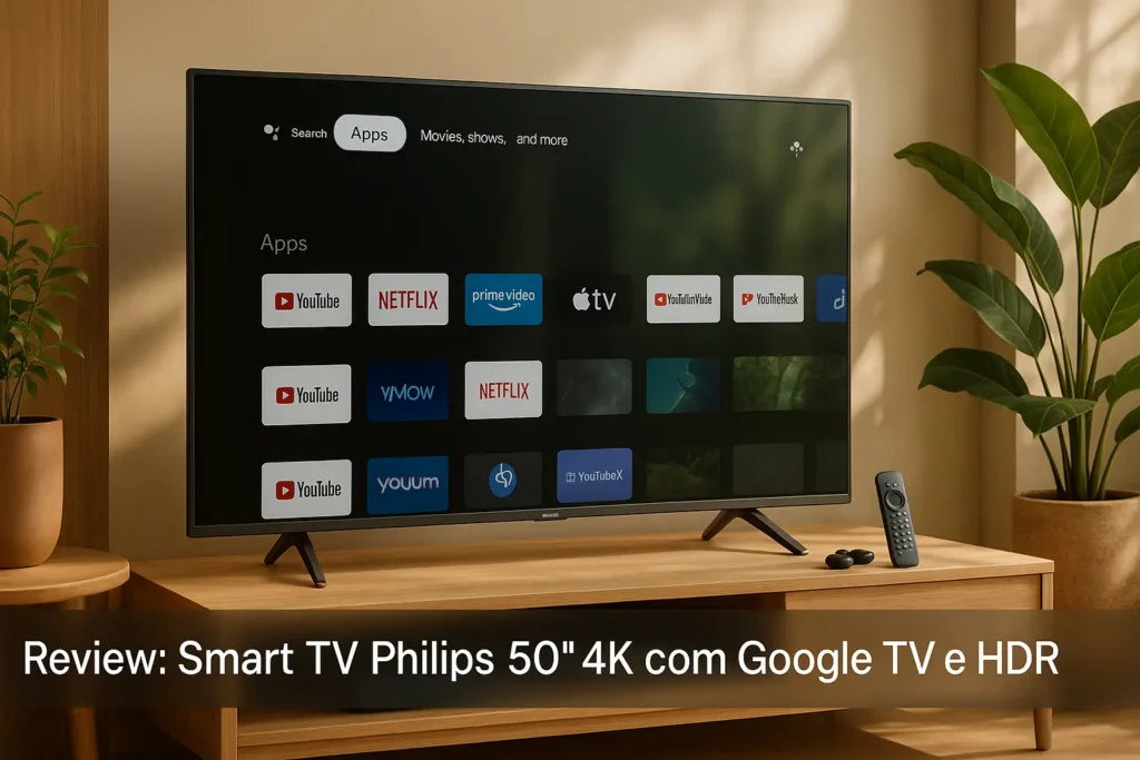 Smart TV Philips 50" 4K com Google TV e HDR