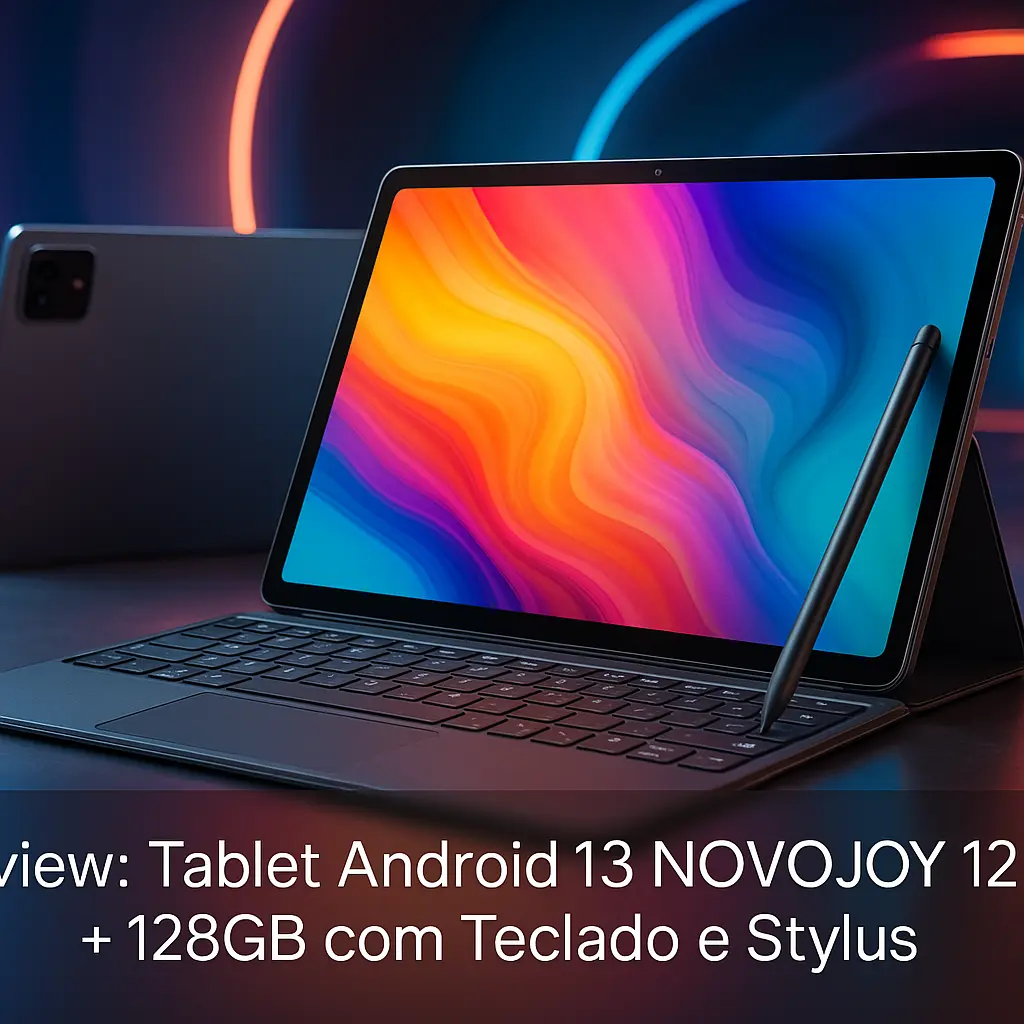 Tablet Android 13 NOVOJOY 12GB + 128GB com Teclado e Stylus